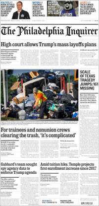 Portada de Philadelphia Inquirer (États-Unis)