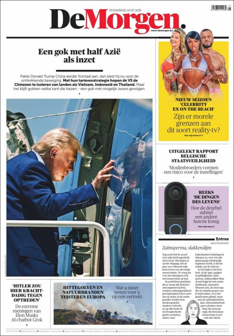 Portada de De Morgen (Belgium)