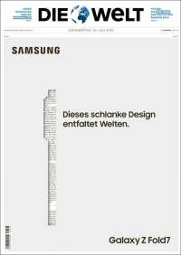 Portada de Die Welt (Germany)