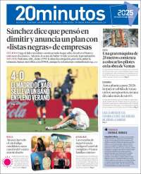 Portada de 20 Minutos - Madrid (Espagne)