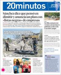 Portada de 20 Minutos - Sevilla (Espagne)
