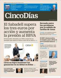 Portada de Cinco Días (Spain)