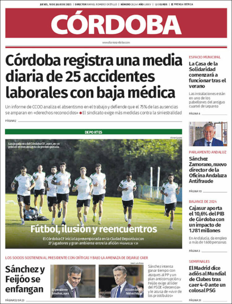 Portada de Diario de Córdoba (Espagne)