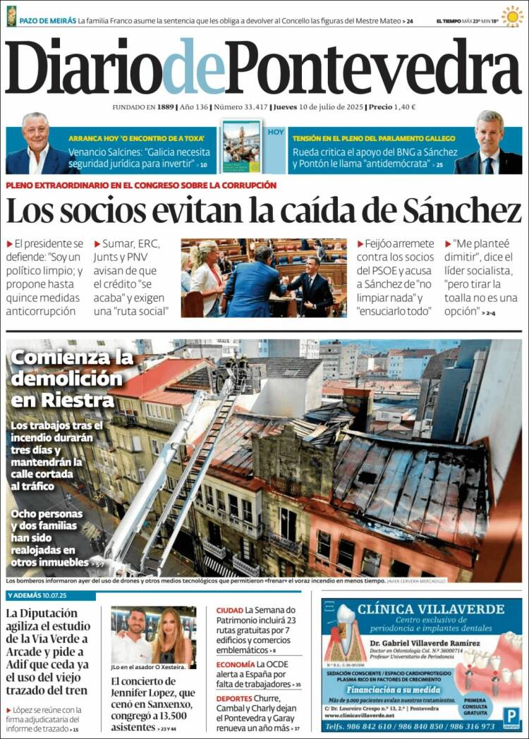 Portada de Diario de Pontevedra (Spain)
