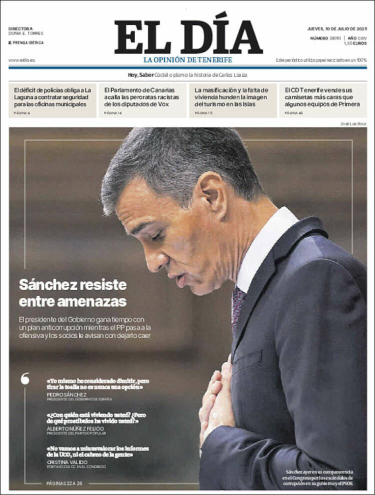 Portada de El Día (España)