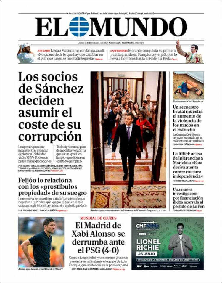 Portada de El Mundo (España)