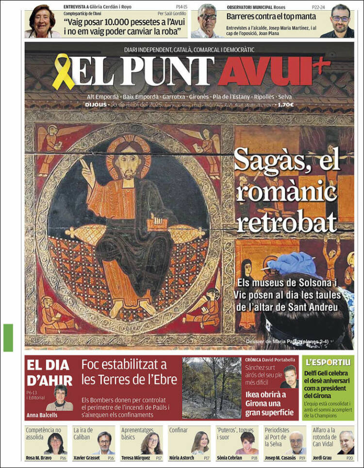Portada de El Punt Avui - Girona (España)