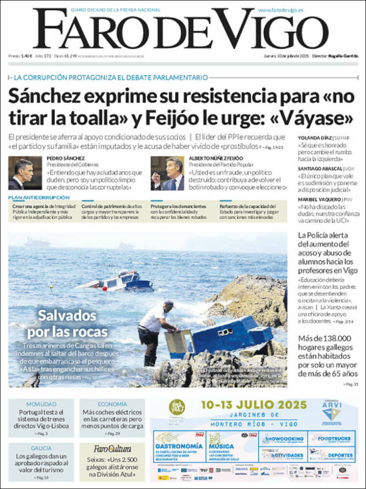 Portada de Faro de Vigo (España)