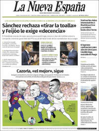 Portada de La Nueva España (Espagne)