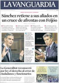 Portada de La Vanguardia (Espagne)