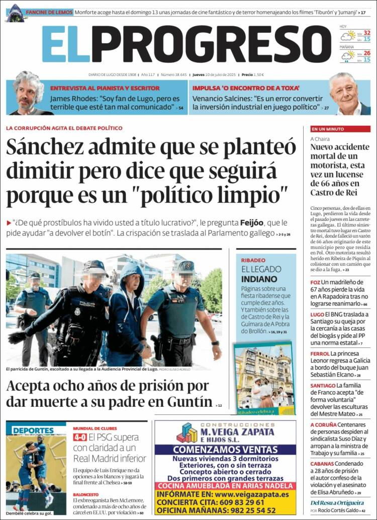 Portada de El Progreso (Spain)