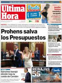 Portada de Última Hora (España)