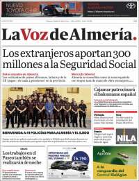 Portada de La Voz de Almería (España)