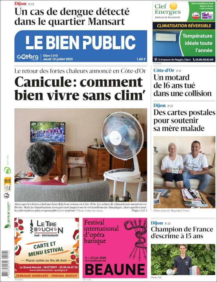 Portada de Le Bien Public (Francia)