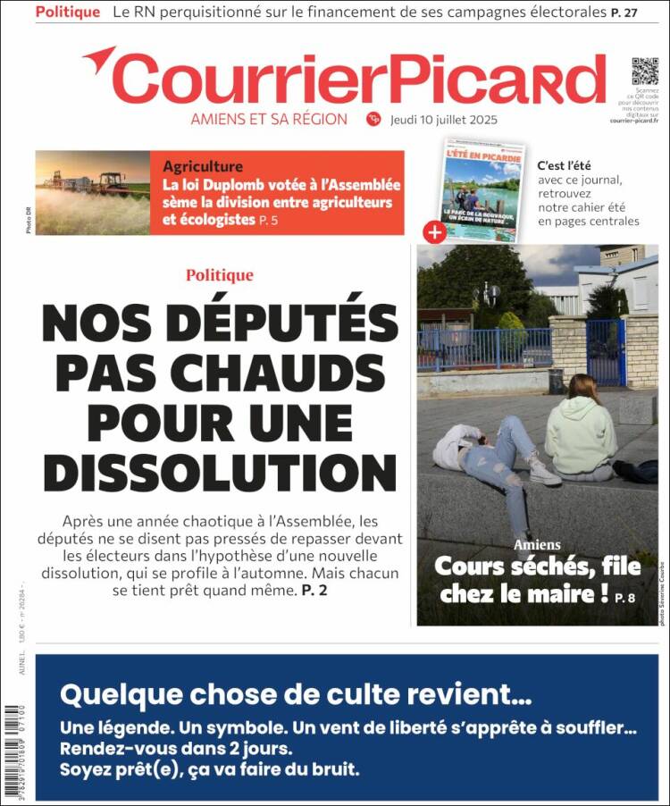 Portada de Courrier Picard (Francia)
