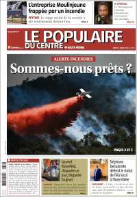 Portada de Le Populaire du Centre (Francia)