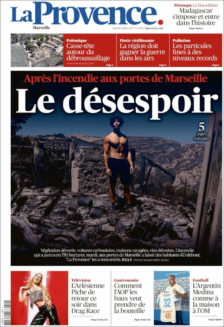 Portada de La Provence (Francia)