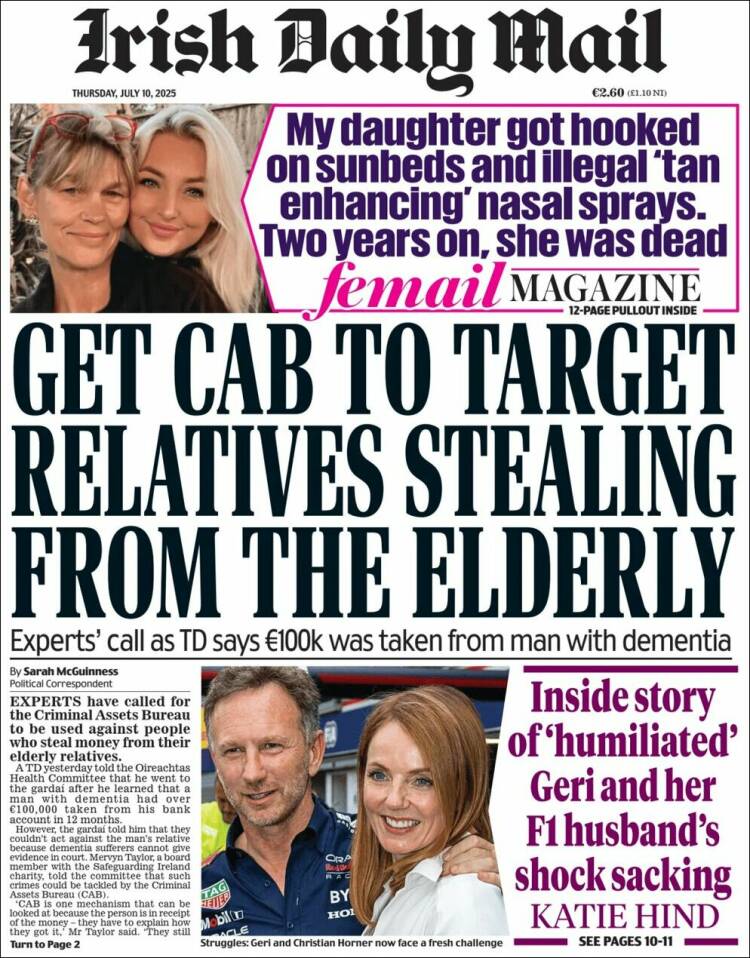 Portada de Irish Daily Mail (Ireland)