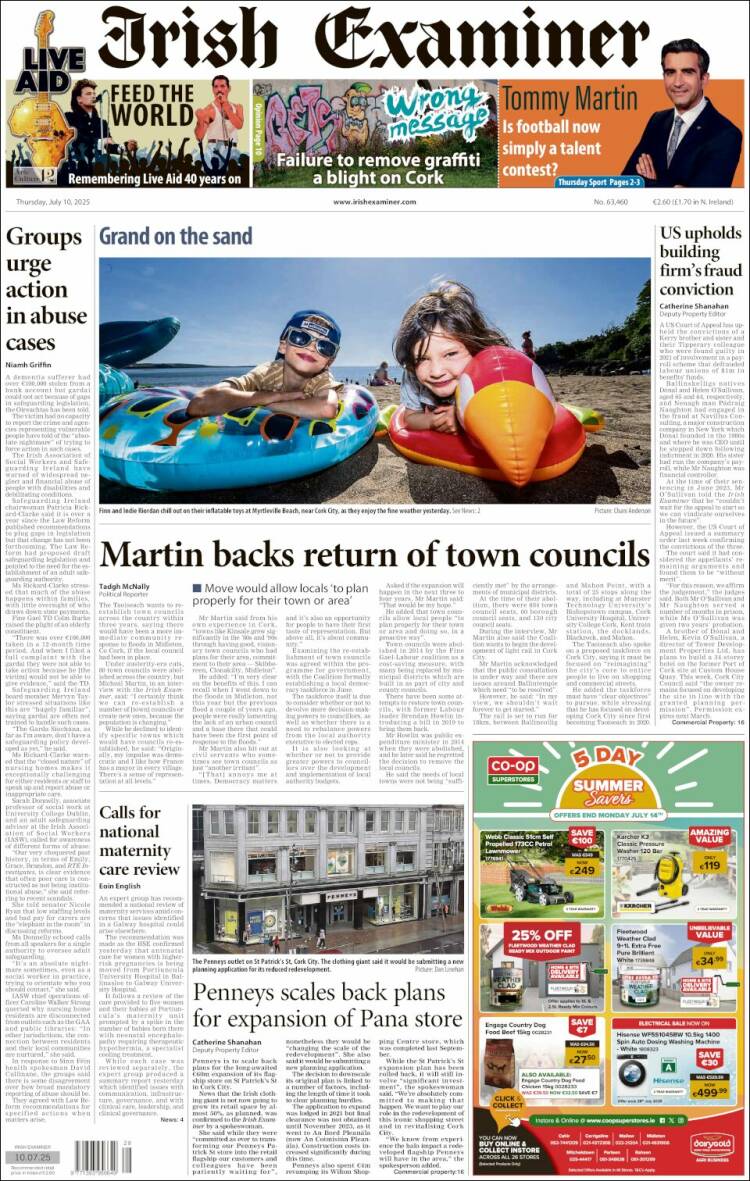 Portada de Irish Examiner (Ireland)