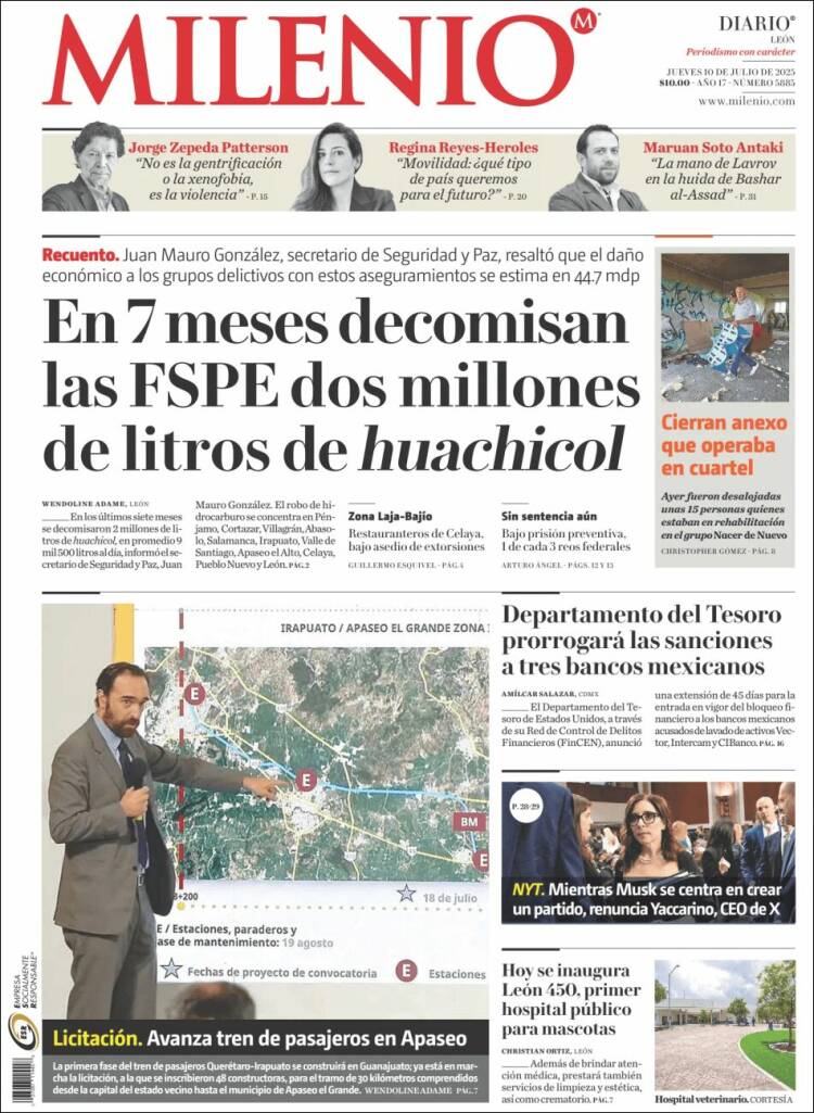 Portada de Milenio de León (México)