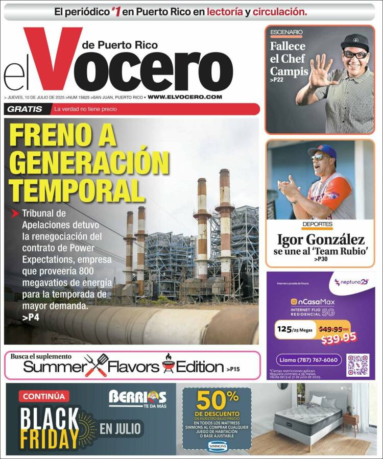 Portada de Vocero (Puerto Rico)