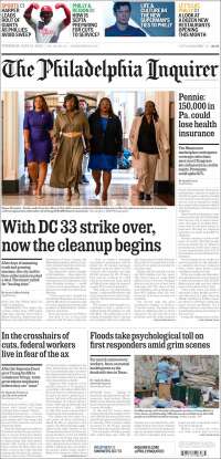 Portada de Philadelphia Inquirer (USA)