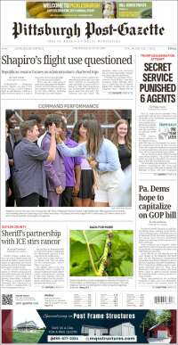 Portada de Pittsburgh Post-Gazette (USA)