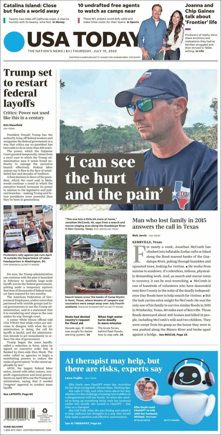 Portada de USA Today (USA)