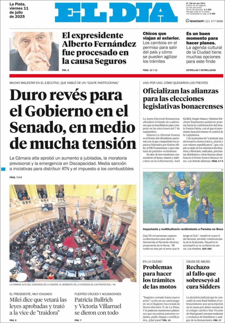Portada de El Día de la Plata (Argentina)