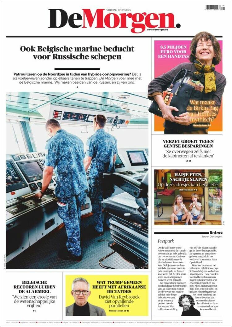 Portada de De Morgen (Belgium)