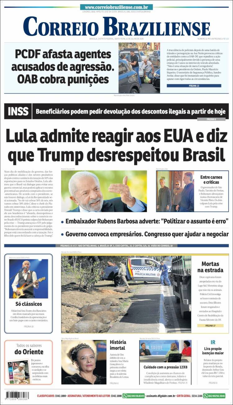 Portada de Correio Braziliense (Brasil)