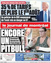 Portada de Le Journal de Montréal (Canadá)