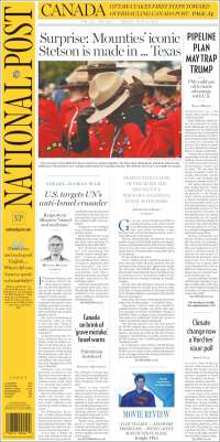 Portada de The National Post (Canadá)