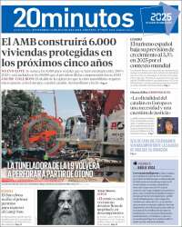Portada de 20 Minutos - Barcelona (España)