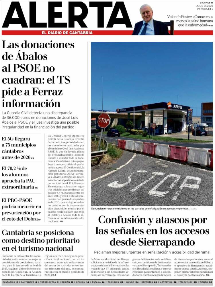 Portada de Alerta - El Diario de Cantabria (Spain)