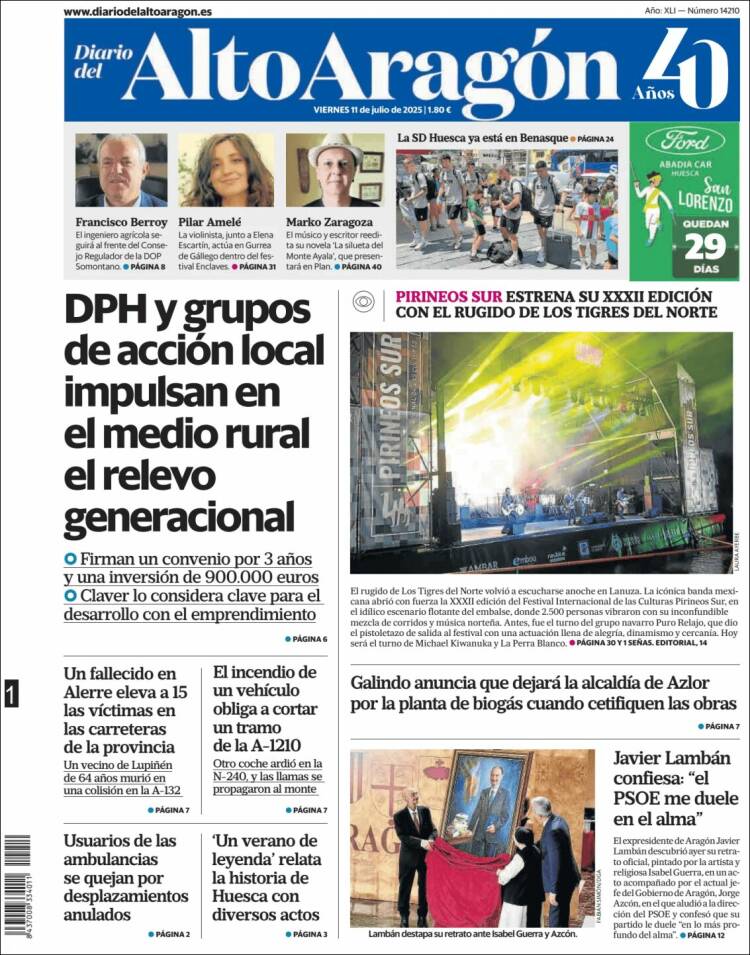 Portada de Diario del AltoAragón (Spain)