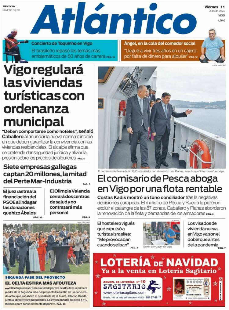 Portada de Atlántico Diario (España)