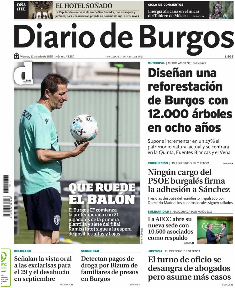 Portada de Diario de Burgos (España)