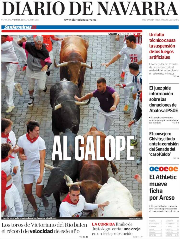 Portada de Diario de Navarra (Spain)