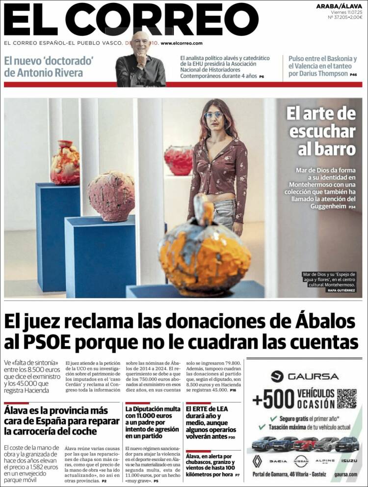 Portada de El Correo - Álava (España)