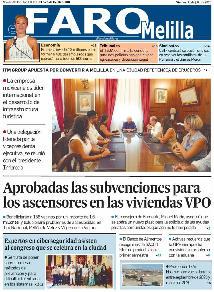 Portada de El Faro de Melilla (España)