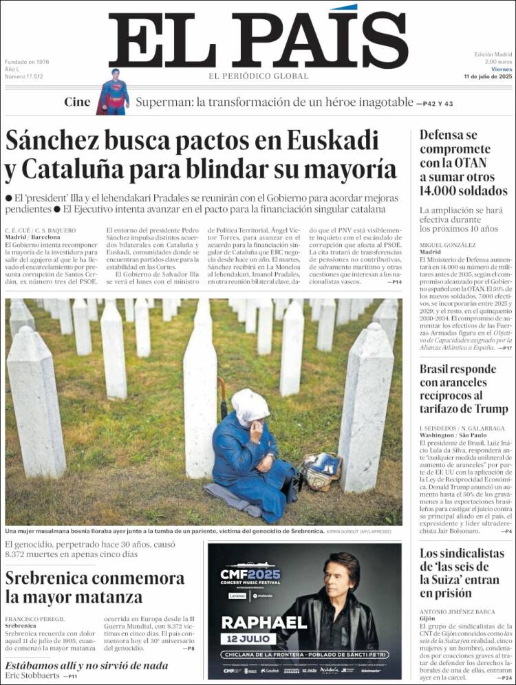 Portada de El País (España)