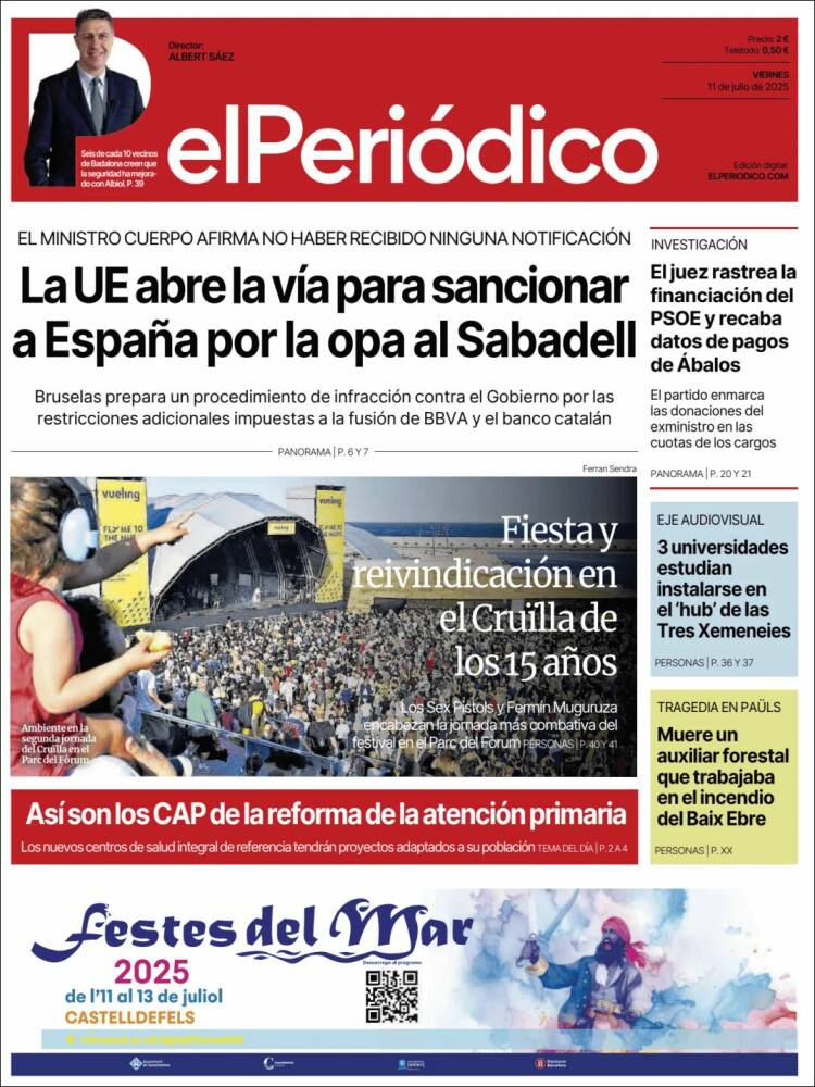 Portada de El Periódico (España)