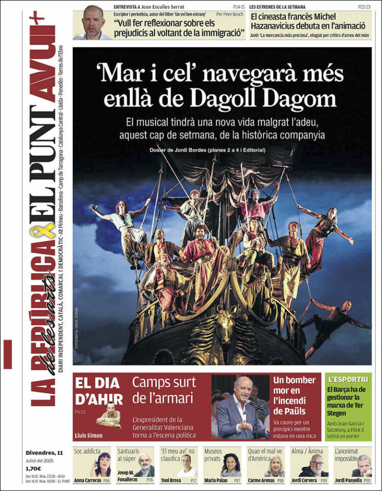 Portada de El Punt Avui (España)