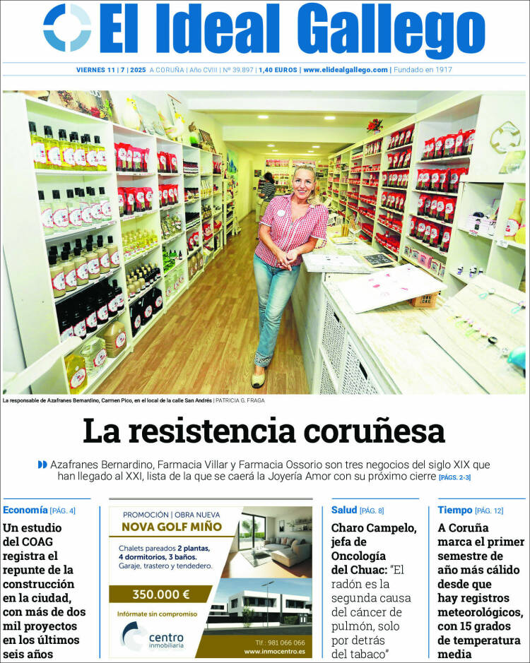 Portada de El Ideal Gallego (España)