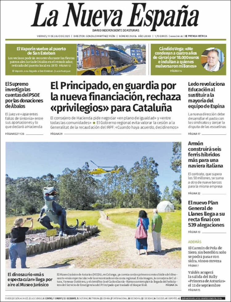 Portada de La Nueva España (Spain)