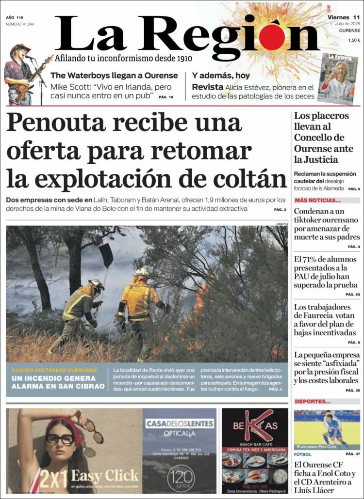 Portada de La Región de Ourense (Spain)