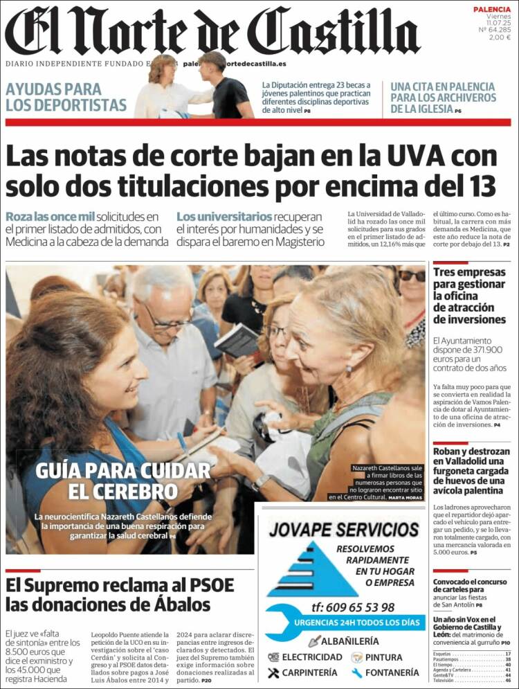 Portada de Norte de Castilla - Palencia (Spain)