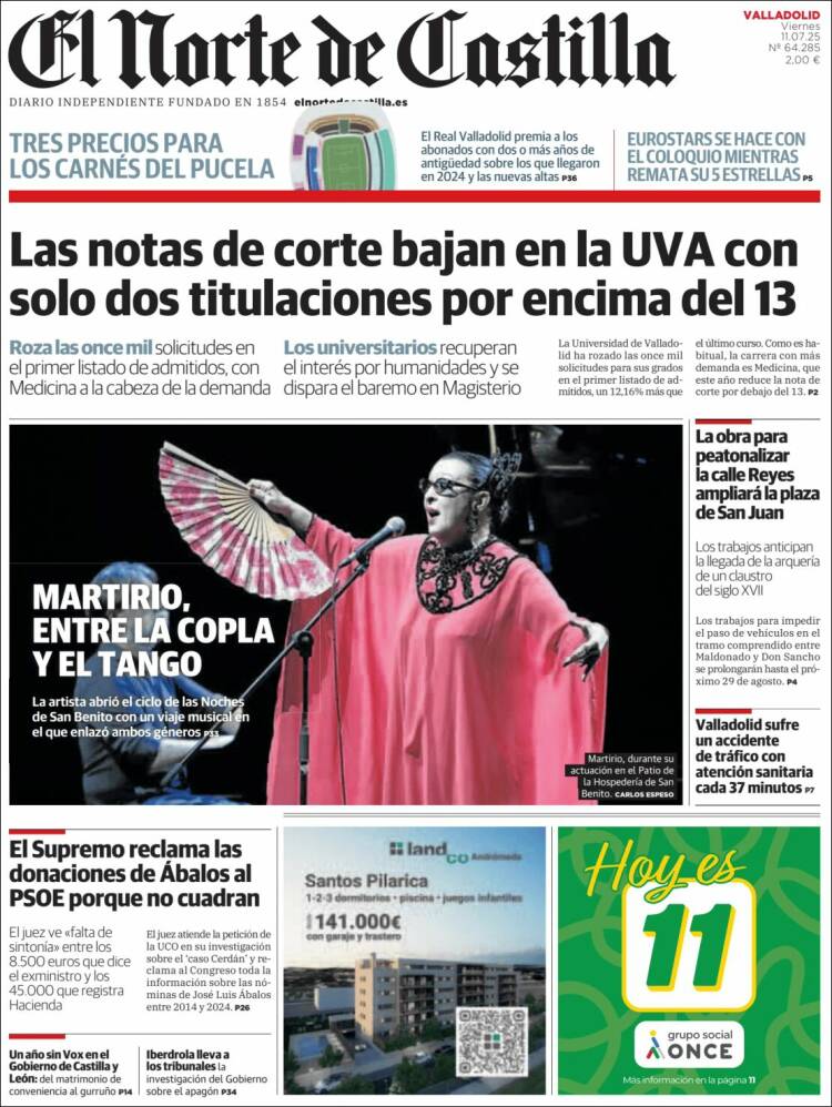 Portada de Norte de Castilla - Valladolid (España)
