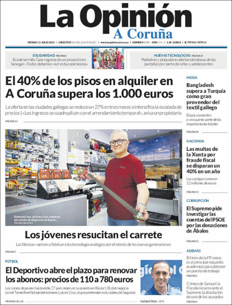 Portada de La Opinión de A Coruña (Spain)